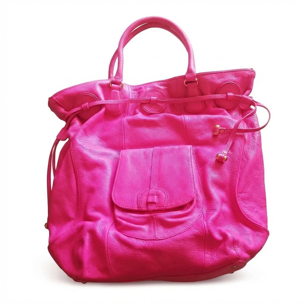 Isaac Mizrahi Live! Oversized Satchel Bag Hot Pink NEW